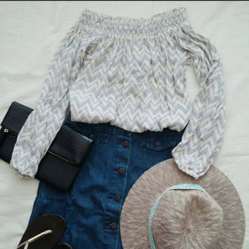 Hollister off the  shoulder blouse